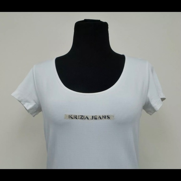 Krizia Jeans white short sleeves tee shirt, M - Picture 2 of 6